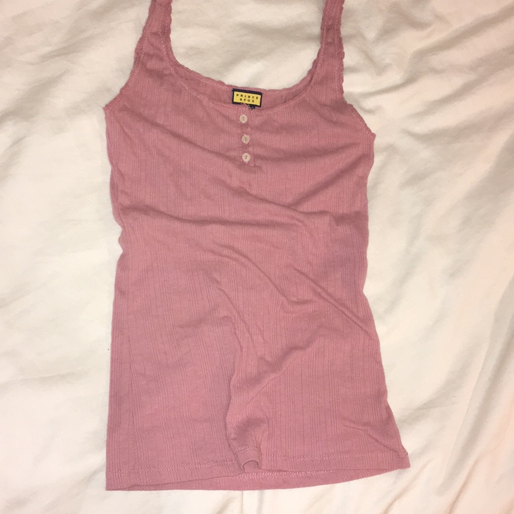 Pink button up tank